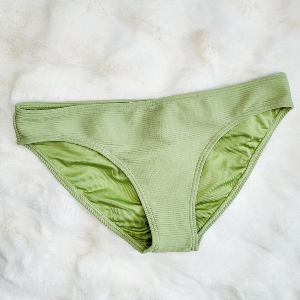 🕊️ Billabong Tanlines Green Texture Striped Bikini Bottoms size Large